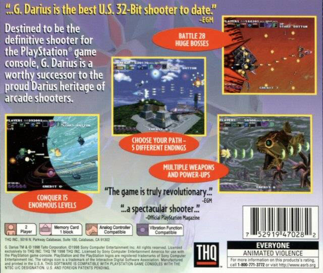 G Darius - Sony PlayStation (THQ - 1-2) video game collectible - Main Image 2