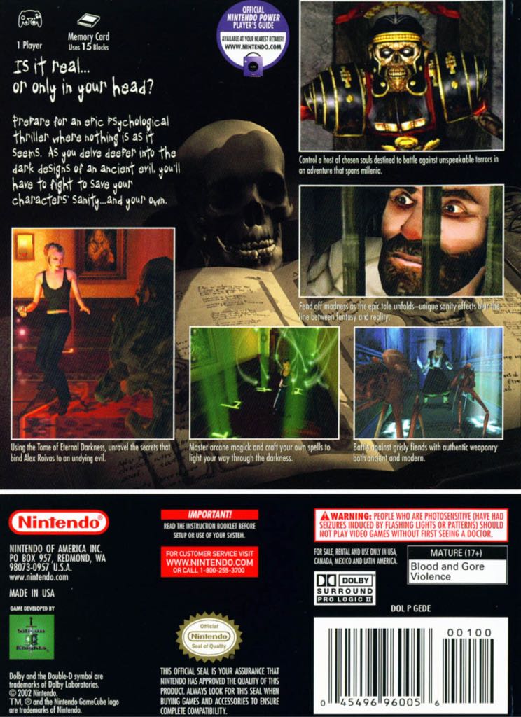 Eternal Darkness: Sanity’s Requiem - Nintendo GameCube (Nintendo - 1) video game collectible [Barcode 045496390426] - Main Image 2