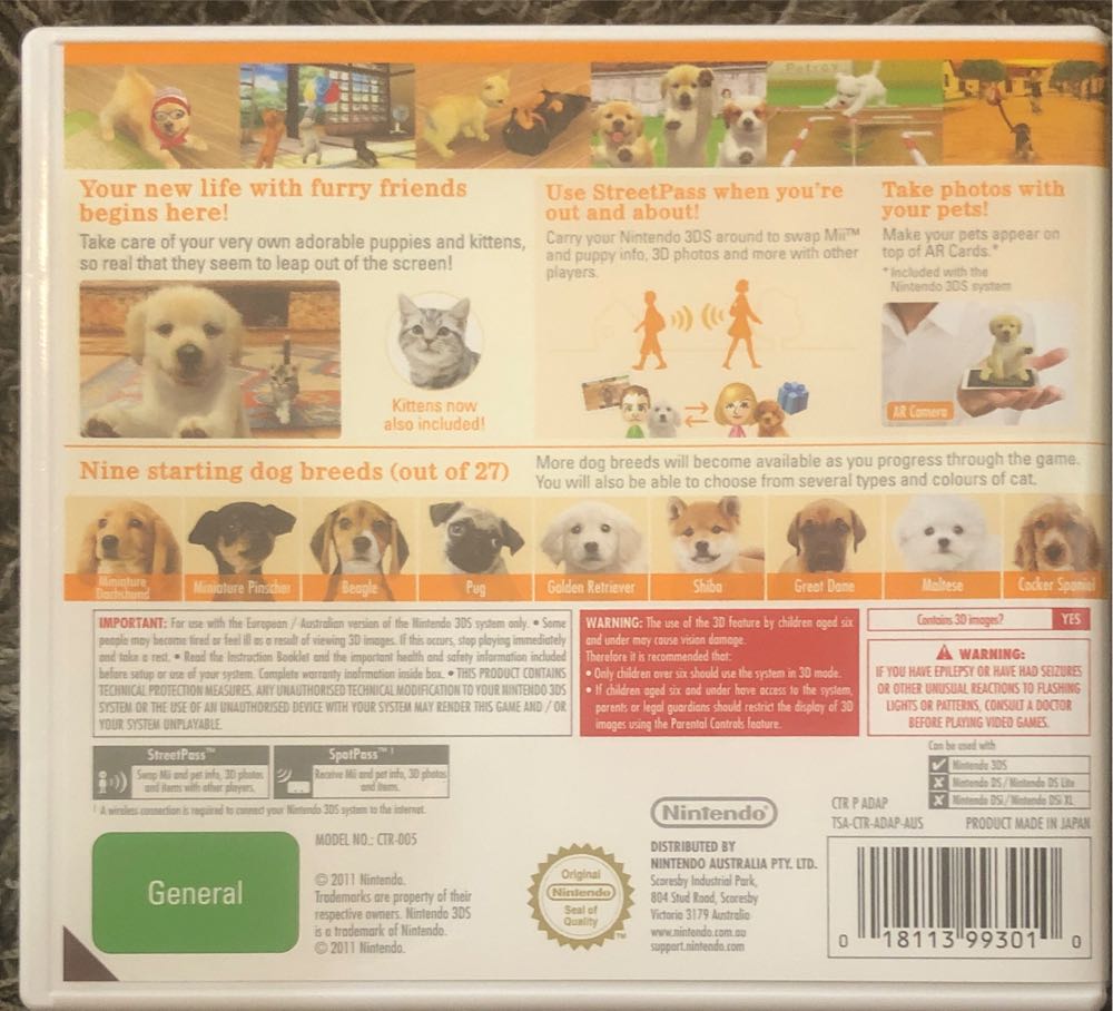 Nintendogs And Cats: Golden Retriever - Nintendo 3DS (Nintendo - 1) video game collectible [Barcode 018113993010] - Main Image 2