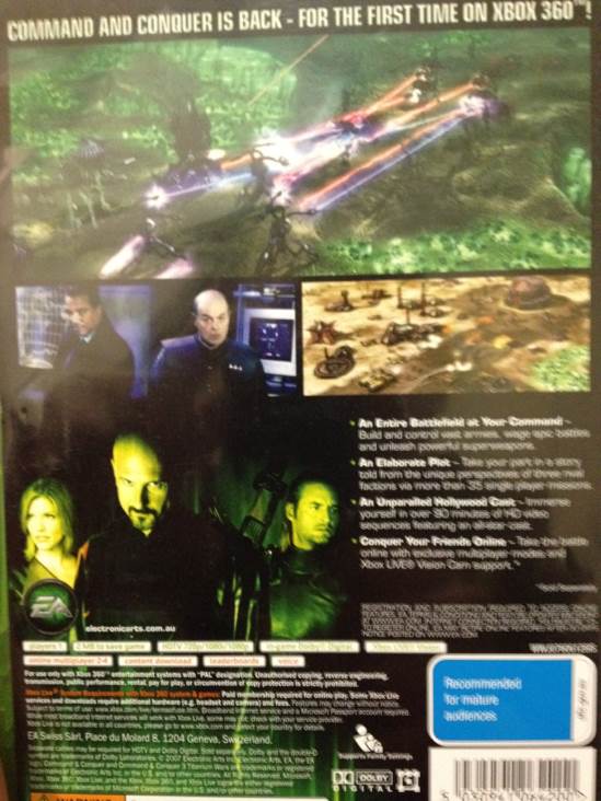Command & Conquer 3: Tiberium Wars - Microsoft Xbox 360 (Backwards compatible - 1 Local, 2-4 Online) video game collectible [Barcode 5030941063340] - Main Image 2