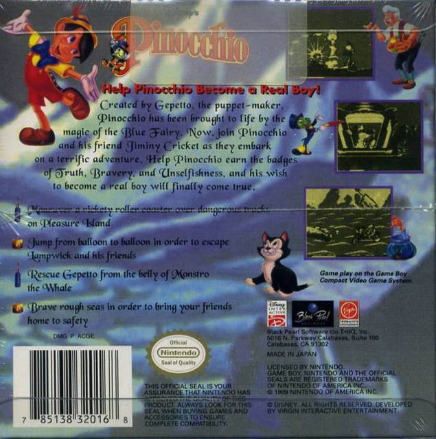 Disney’s Pinocchio - Nintendo Game Boy video game collectible - Main Image 2
