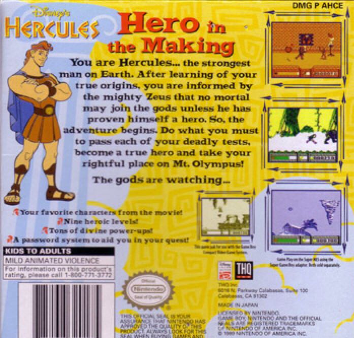 Disney’s Hercules - Nintendo Game Boy (1) video game collectible - Main Image 2