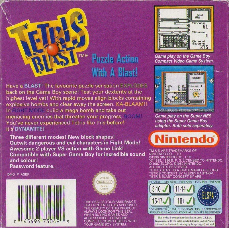 Tetris Blast - Nintendo Game Boy (Nintendo - 1) video game collectible [Barcode 045496730499] - Main Image 3