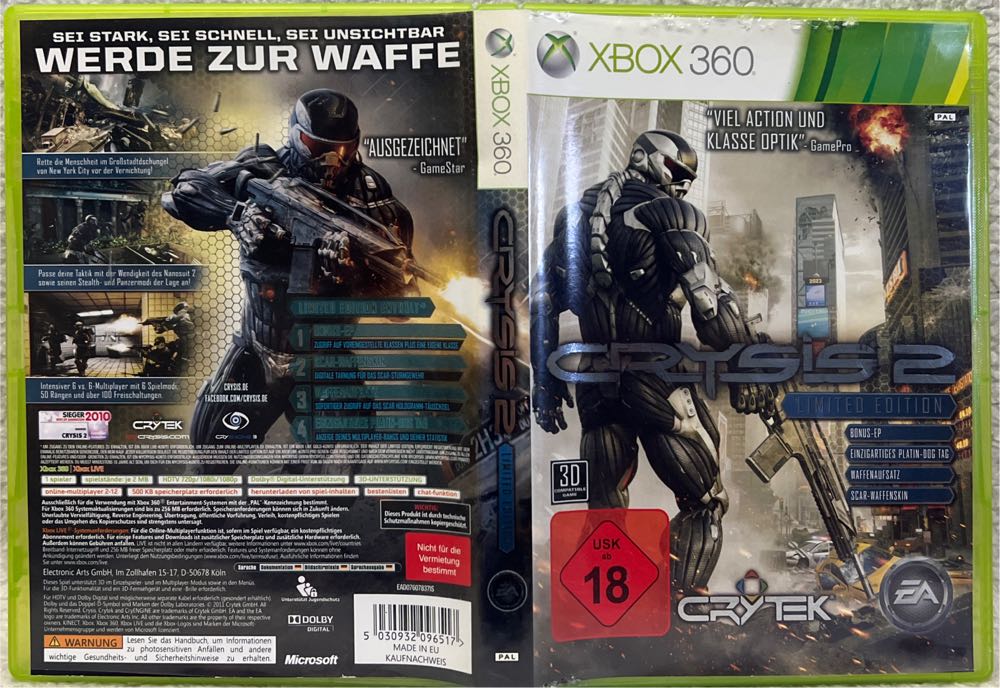 Crysis 2 Limited Edition - Microsoft Xbox 360 (Electronic Arts - 1) video game collectible [Barcode 5030932096517] - Main Image 3