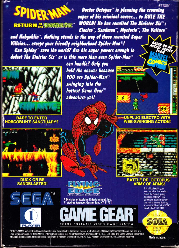 Spider-Man: Return Of The Sinister Six - Sega Game Gear video game collectible - Main Image 2