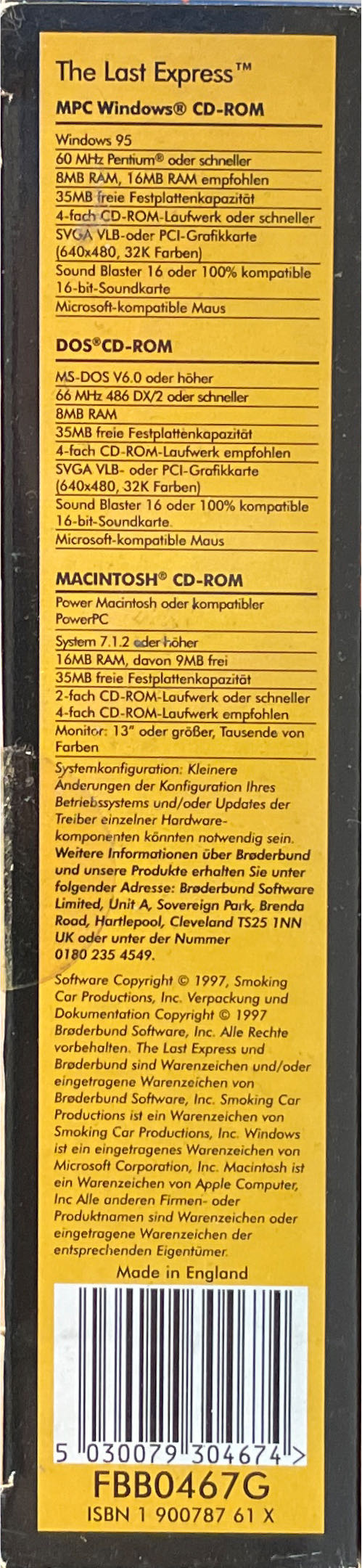 The Last Express - PC (Koch Media Deutschland GmbH) video game collectible [Barcode 5030079304674] - Main Image 3