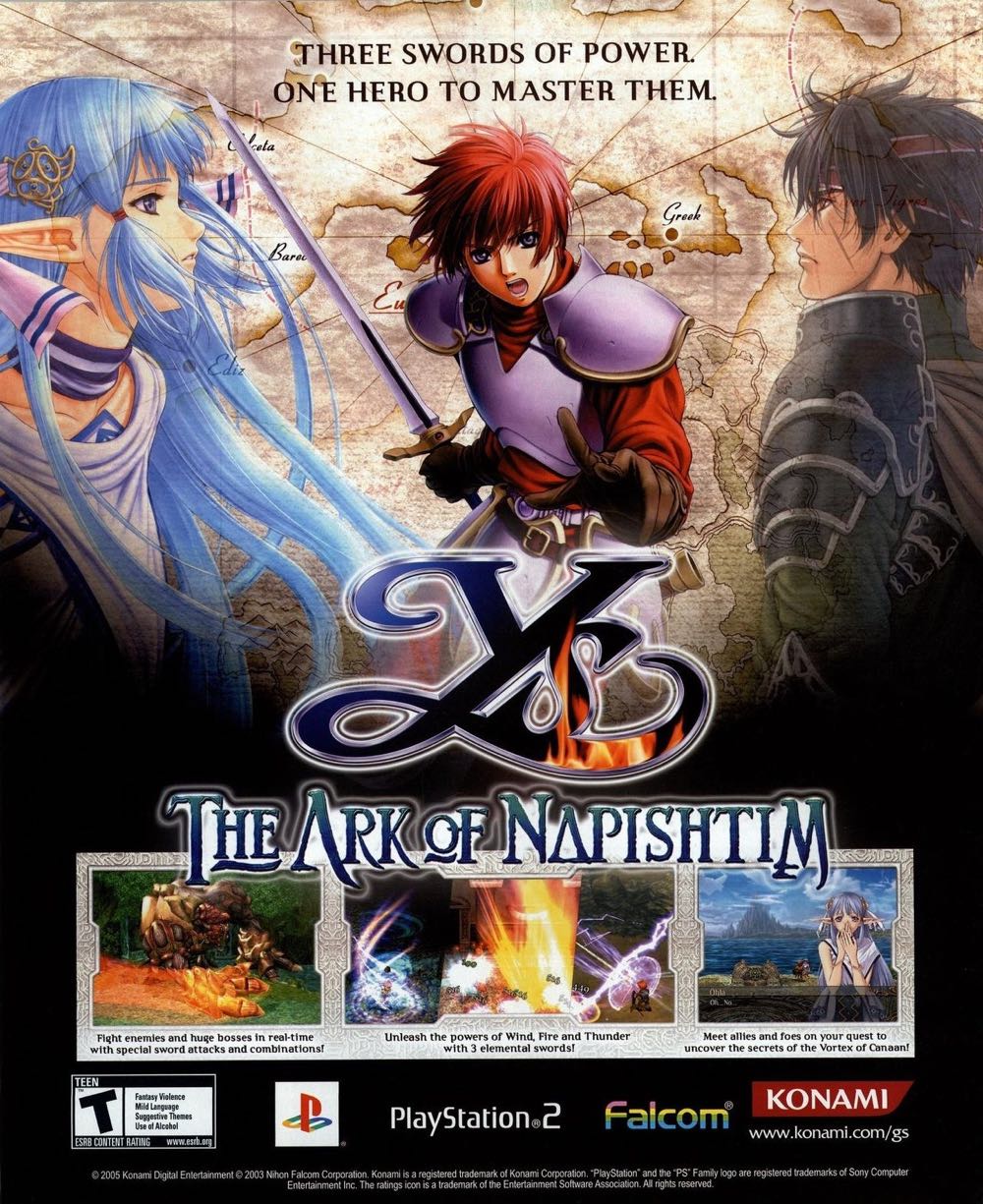 Ys VI: The Ark of Napishtim - Sony PlayStation 2 (PS2) (Konami - 1) video game collectible [Barcode 0083717201175] - Main Image 2