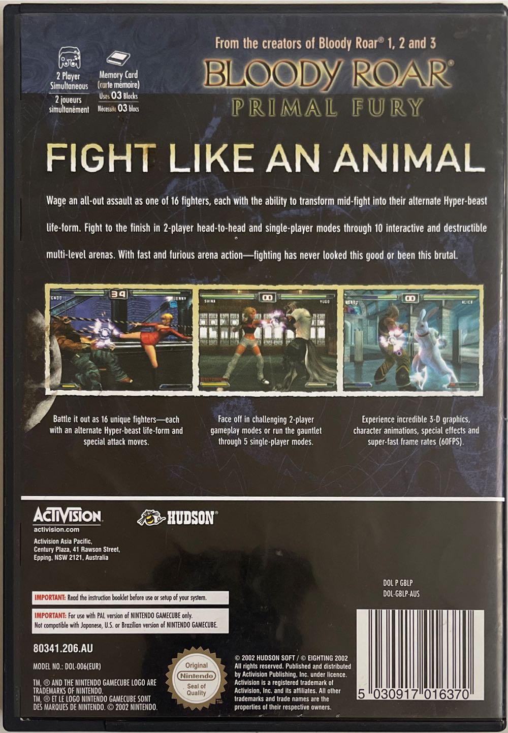 Bloody Roar Primal Fury - Nintendo GameCube (Activation - 2) video game collectible [Barcode 5030917016370] - Main Image 2