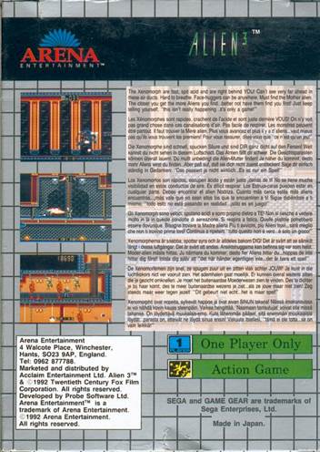 Alien 3 - Sega Master System (Probe Software - 2) video game collectible [Barcode 5023843008922] - Main Image 2