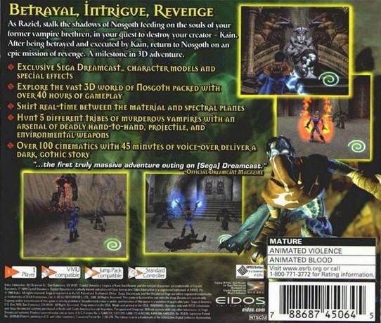 Legacy of Kain: Soul Reaver - Sega Dreamcast (Sega - 1) video game collectible [Barcode 788687450645] - Main Image 2