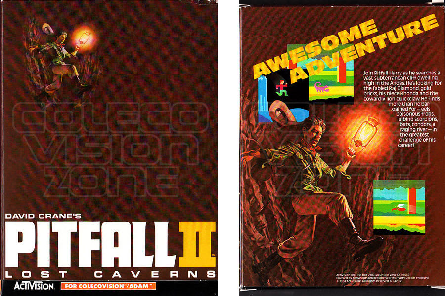 Pitfall II - Lost Caverns - Colecovision (Activision) video game collectible - Main Image 2