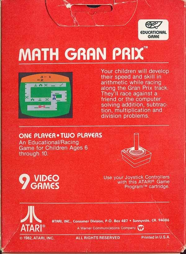 Math Gran Prix - Atari 2600 video game collectible - Main Image 2
