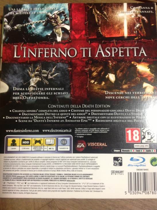 Dante’s Inferno - Death Edition - Sony PlayStation 3 (PS3) (Eletronic Arts - 1) video game collectible [Barcode 5030947087807] - Main Image 2