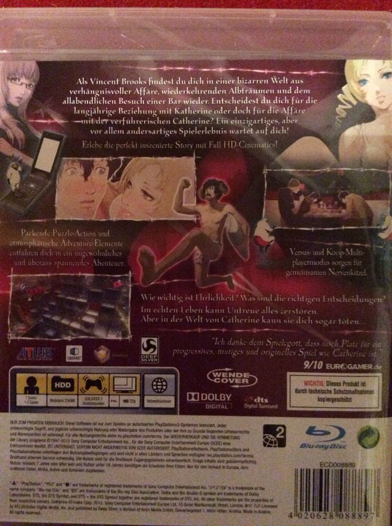 Catherine - Sony PlayStation 3 (PS3) (Deep Silver - 1) video game collectible [Barcode 4020628509859] - Main Image 2