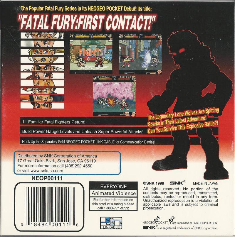 Fatal Fury : First Contact - SNK Neo Geo Pocket Color (SNK) video game collectible [Barcode 5055000800209] - Main Image 2