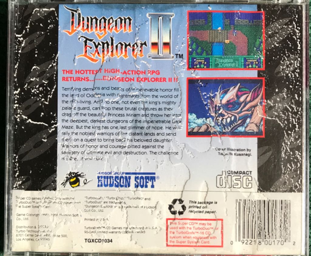 Dungeon Explorer II - NEC TurboGrafx-16 (Hudson Soft - 1-4) video game collectible [Barcode 092218001702] - Main Image 2