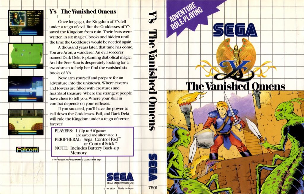 Ys Book I & II - PC Engine CD (NEC - 1) video game collectible [Barcode 092218000491] - Main Image 2