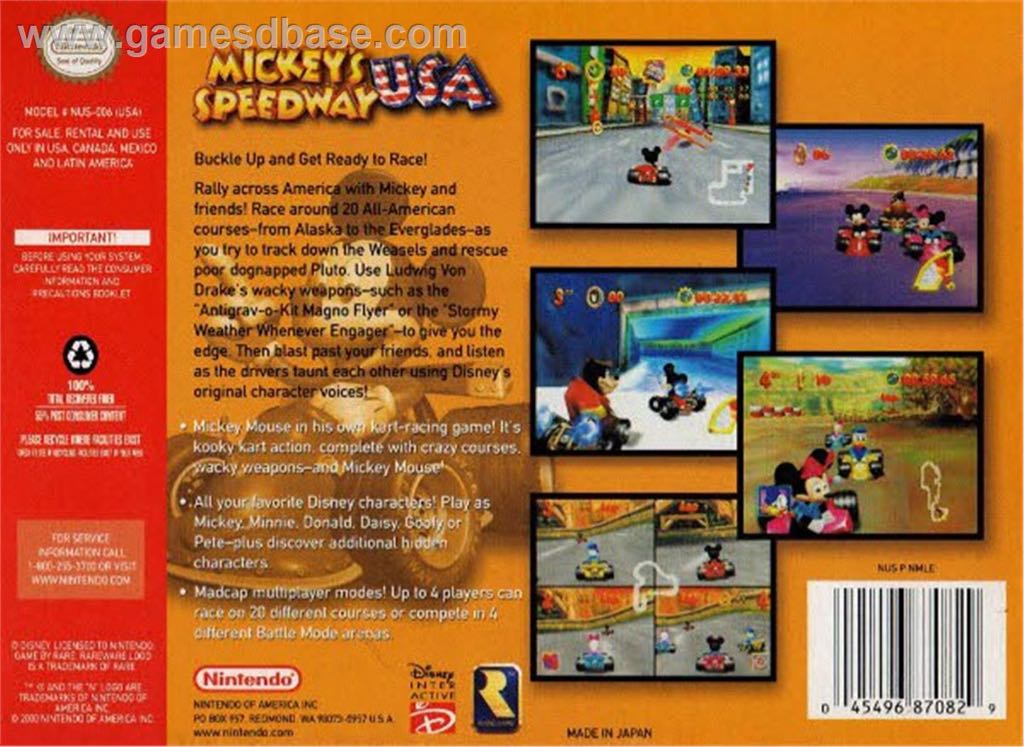 Mickey’s Speedway USA - Nintendo 64 (N64) video game collectible - Main Image 2