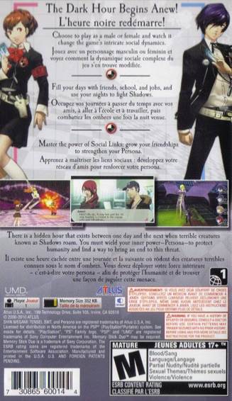 Persona 3 Portable - Sony PlayStation Portable (PSP) (Atlus) video game collectible [Barcode 5036675013620] - Main Image 2