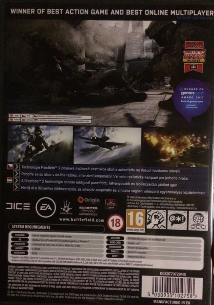 Battlefield 3 - Valve Steam (Electronic Arts - 1) video game collectible [Barcode 014633197266] - Main Image 2