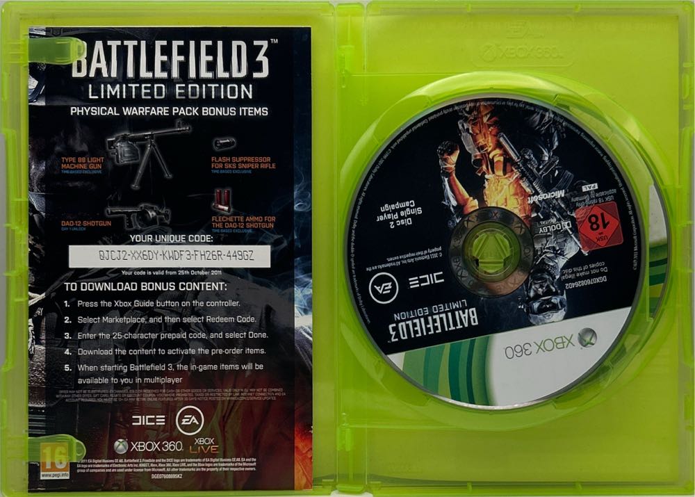 Battlefield 3 - Limited Edition - Physical Warfare Pack - Microsoft Xbox 360 (D.I.C.E / EA - 1) video game collectible [Barcode 5030930105020] - Main Image 3
