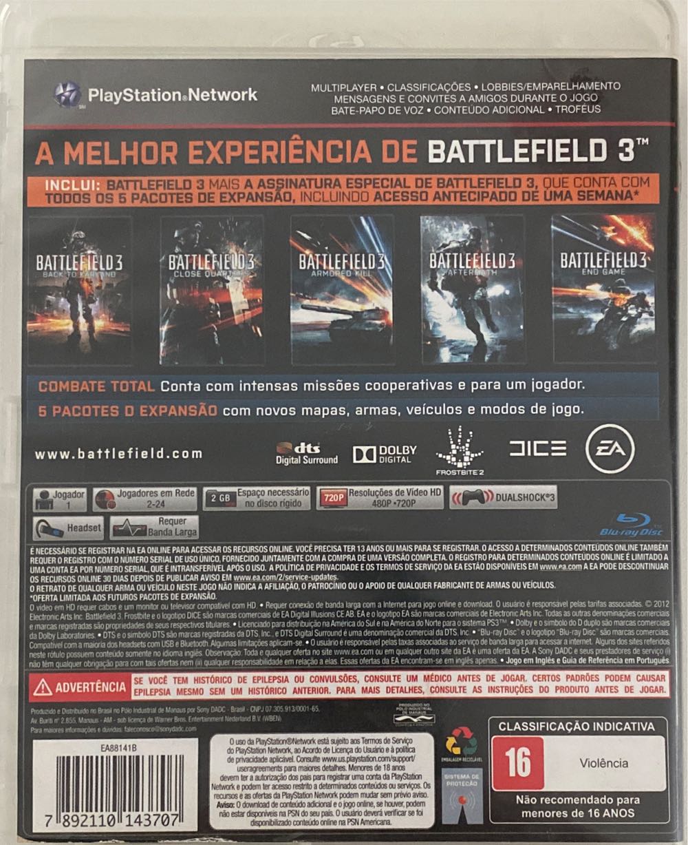 Battlefield 3 - Premium Edition - Sony PlayStation 3 (PS3) (EA DICE) video game collectible [Barcode 7892110143707] - Main Image 2