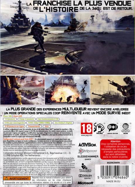 Call of Duty: Modern Warfare 3 (Digital) - Microsoft Xbox 360 (Activision - 1 player offline campaign; 2-player local or online cooperative Spec Ops/Survival; up to 18 players online competitive multiplayer) video game collectible [Barcode 047875842168] - Main Image 2