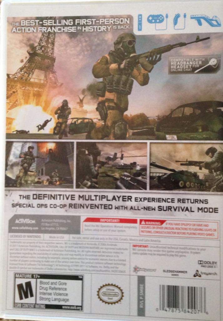 Call of Duty: Modern Warfare 3 - Nintendo Wii (Activision - 1) video game collectible - Main Image 2