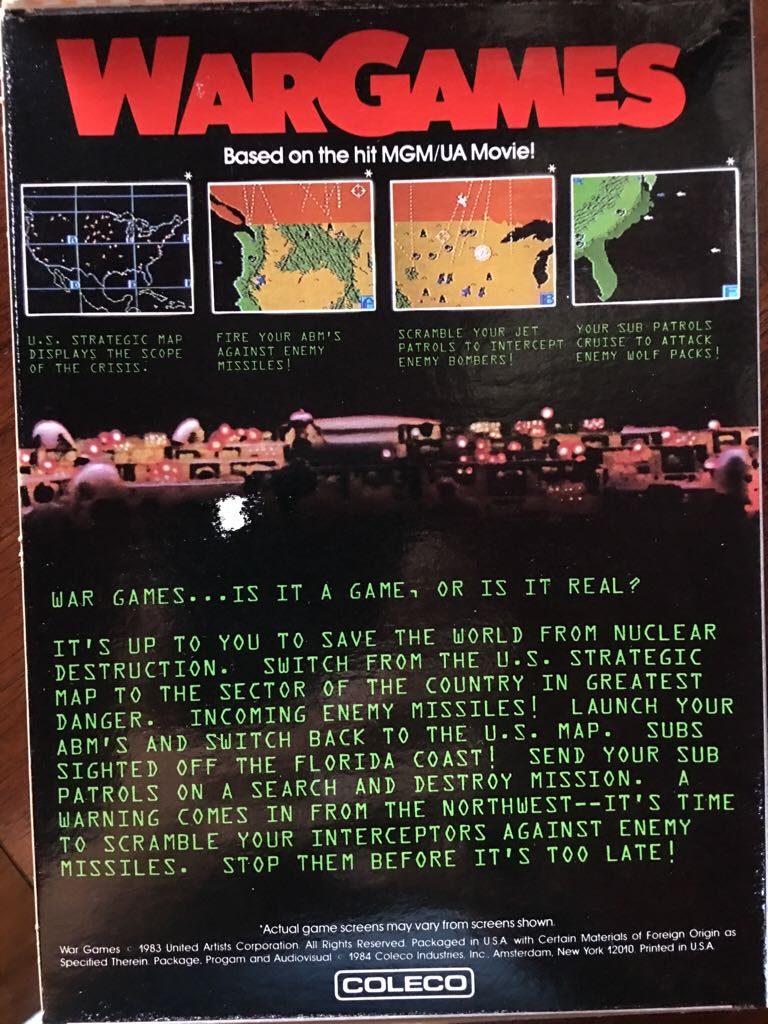 Wargames - Colecovision video game collectible - Main Image 2