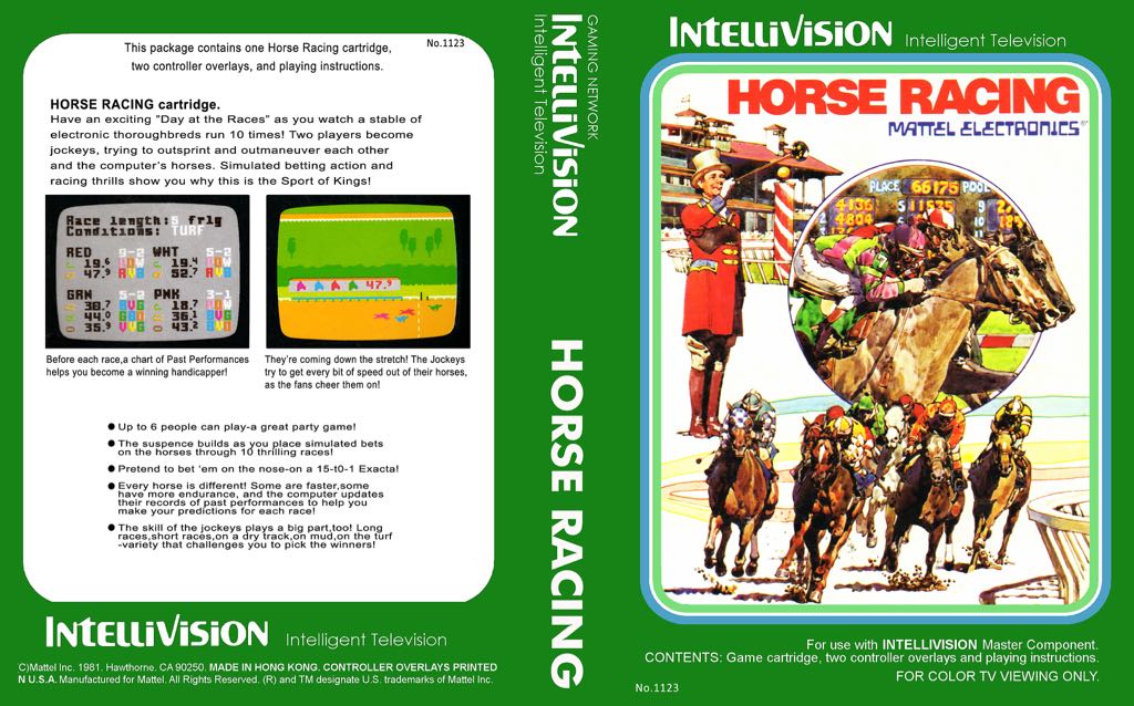 Horse Racing - Intellivision (Mattel Electronics) video game collectible - Main Image 2