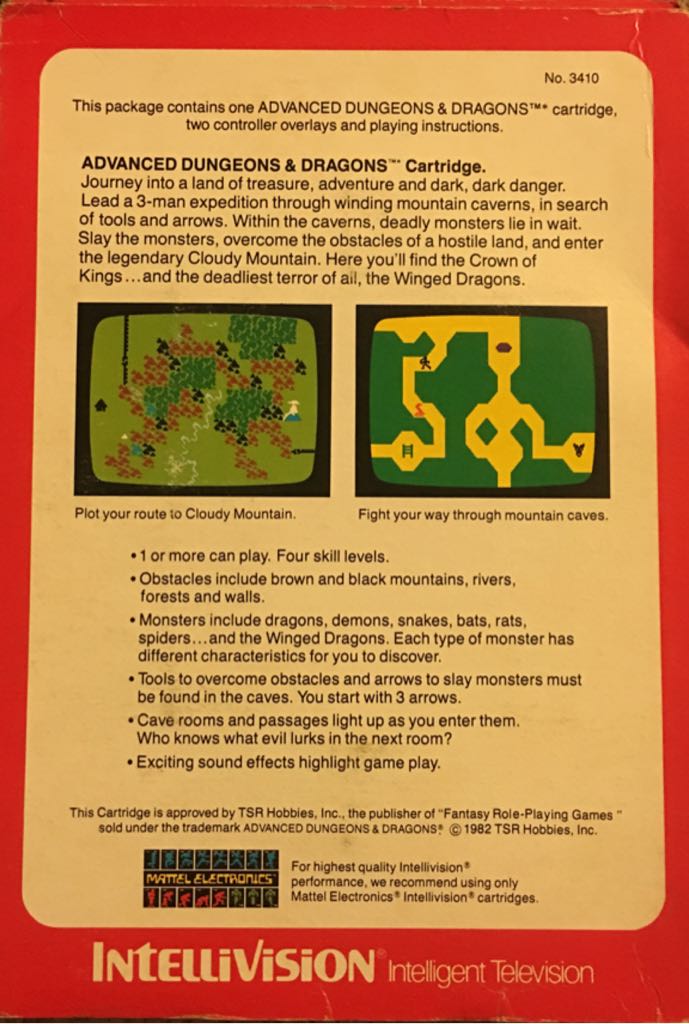 Advanced Dungeons & Dragons - Intellivision (Mattel Electronics - 1) video game collectible - Main Image 2