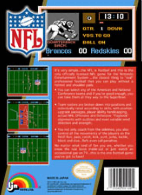 NFL Football - Nintendo Entertainment System (NES) (Mattel Electronics - 2) video game collectible [Barcode 4988602596427] - Main Image 2