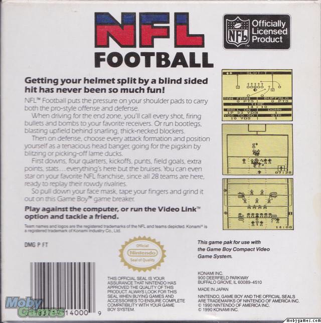 NFL Football - Nintendo Game Boy video game collectible - Main Image 2