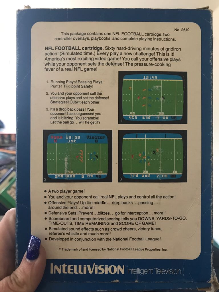 NFL Football - Intellivision video game collectible - Main Image 2
