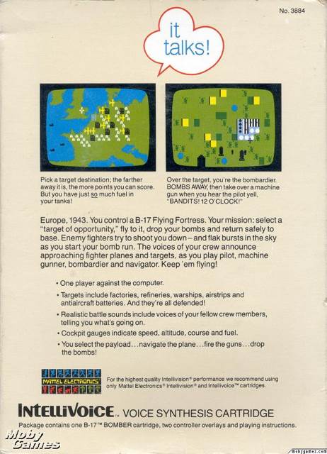 B-17 Bomber  (Mattel Electronics - 1) video game collectible - Main Image 2