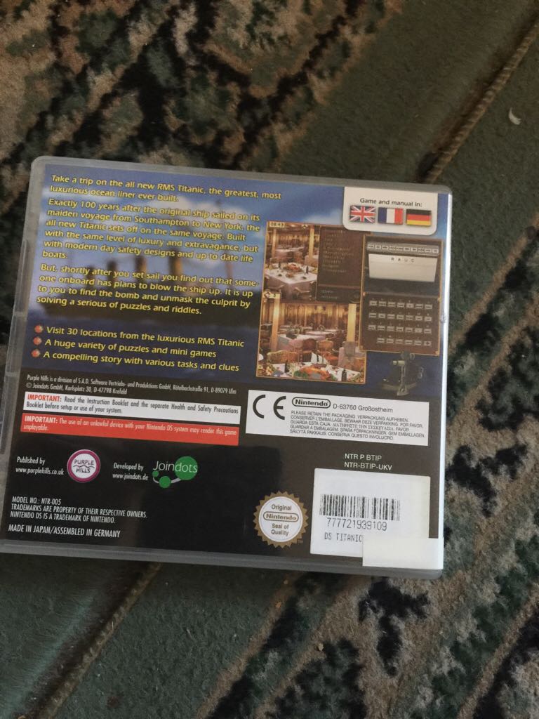 Titanic Mystery - Nintendo DS (1) video game collectible [Barcode 777721939109] - Main Image 2
