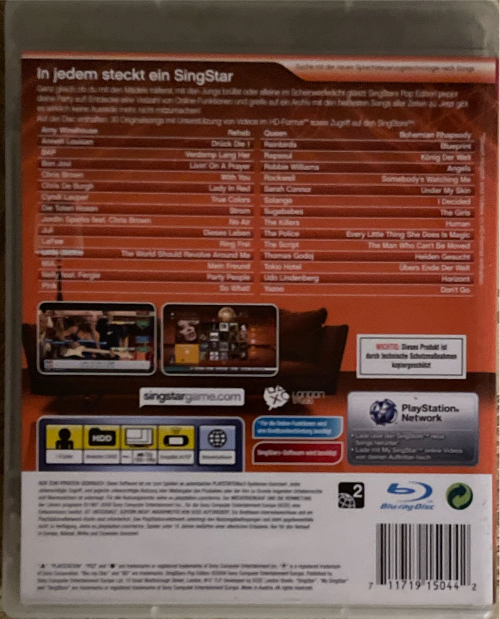 SingStar: Pop Edition - Sony PlayStation 3 (PS3) (8) video game collectible [Barcode 711719150442] - Main Image 2