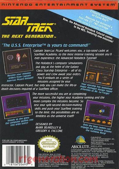 Star Trek: The Next Generation - Nintendo Entertainment System (NES) (ABSOLUTE ENTERTAINMENT - 1) video game collectible - Main Image 2