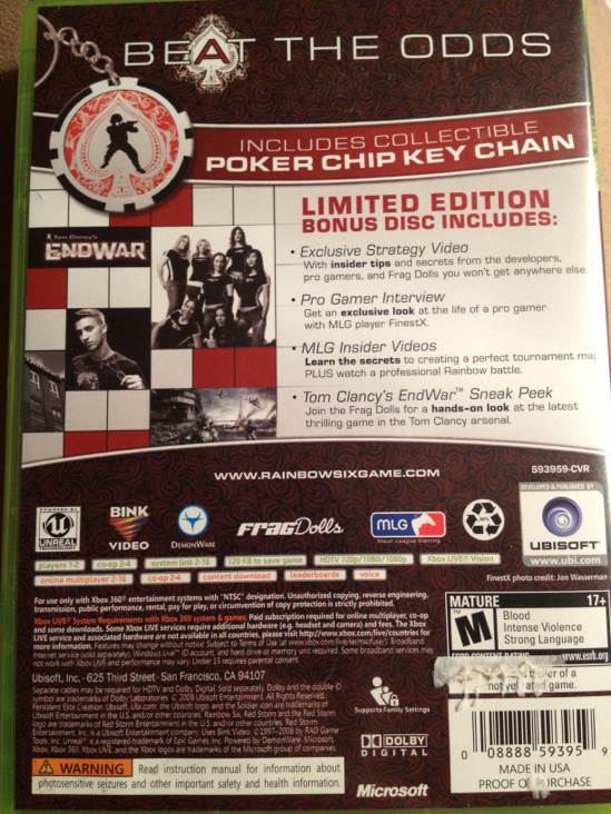 Tom Clancy’s Rainbow Six Vegas 2 - Microsoft Xbox 360 (Ubisoft - 2) video game collectible [Barcode 3307211638198] - Main Image 2