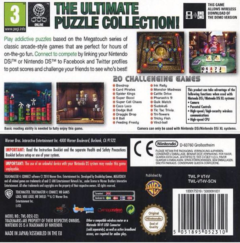 TouchMaster 4 - Nintendo DSi (2010 Nintendo) video game collectible [Barcode 777722991137] - Main Image 2