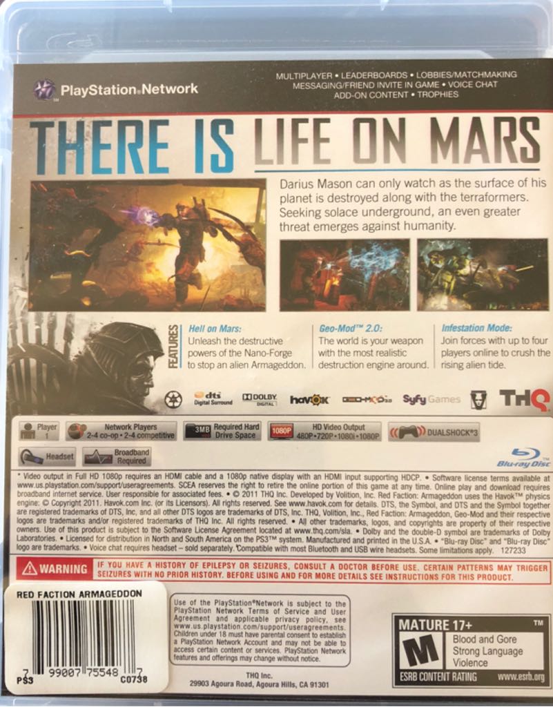 Red Faction: Armageddon - Sony PlayStation 3 (PS3) (THQ - 1) video game collectible [Barcode 4005209147149] - Main Image 2