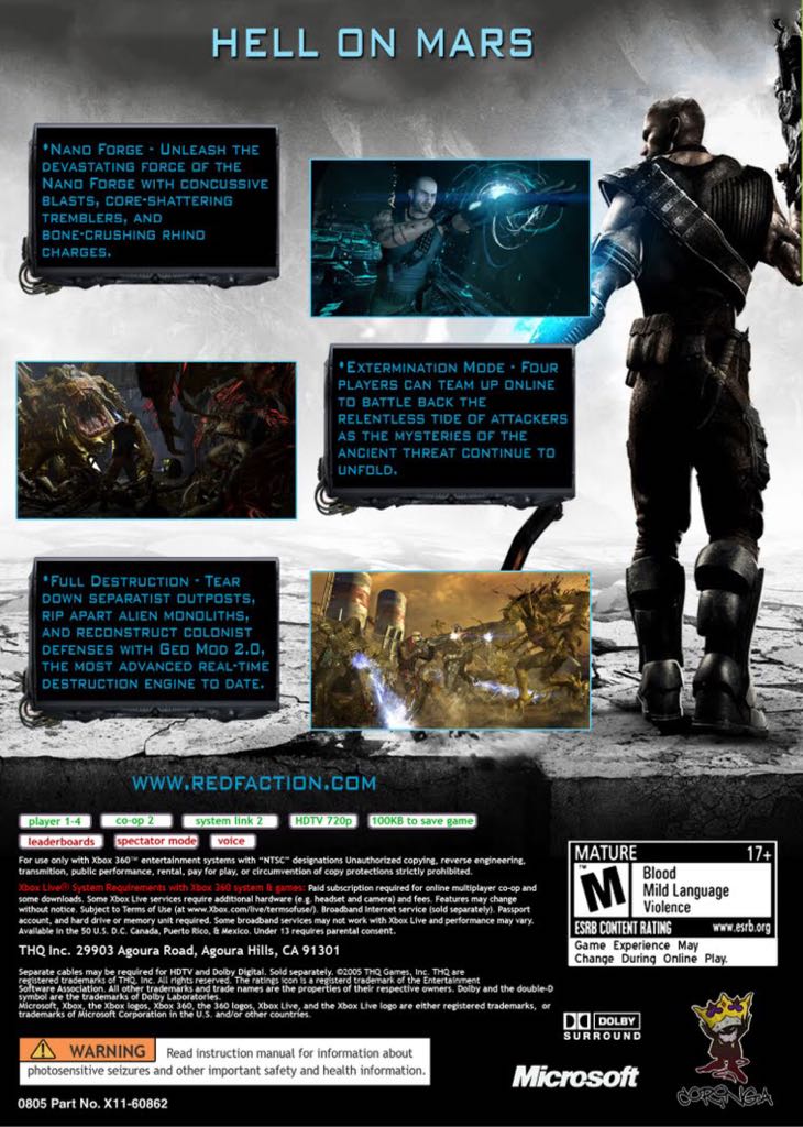 Red Faction: Armageddon - Microsoft Xbox 360 (THQ - 1) video game collectible [Barcode 752919553497] - Main Image 2