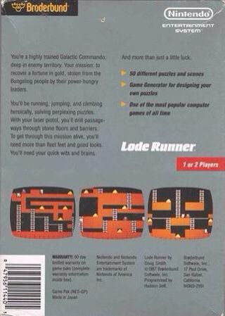Lode Runner - Nintendo Entertainment System (NES) (Brøderbund - 1) video game collectible - Main Image 2