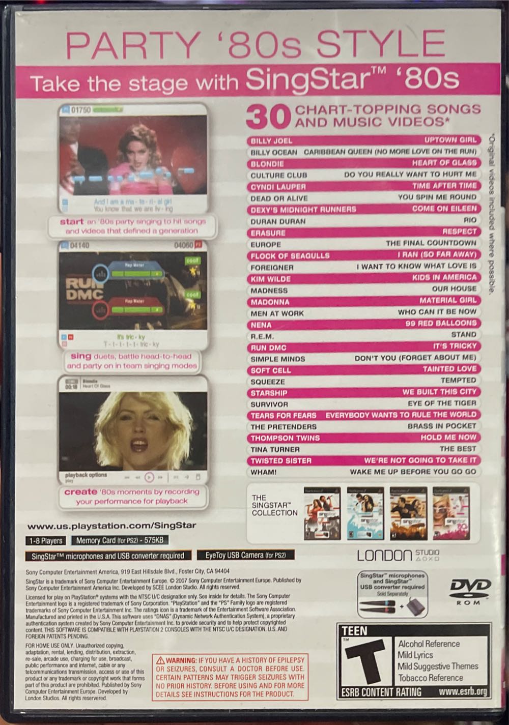 Singstar ’80s - Sony PlayStation 2 (PS2) video game collectible - Main Image 2