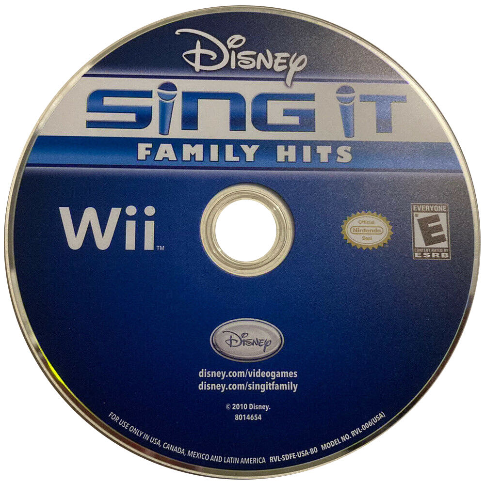 Sing It: Family Hits, Disney - Nintendo Wii (Disney Interactive - 1) video game collectible [Barcode 712725019525] - Main Image 3