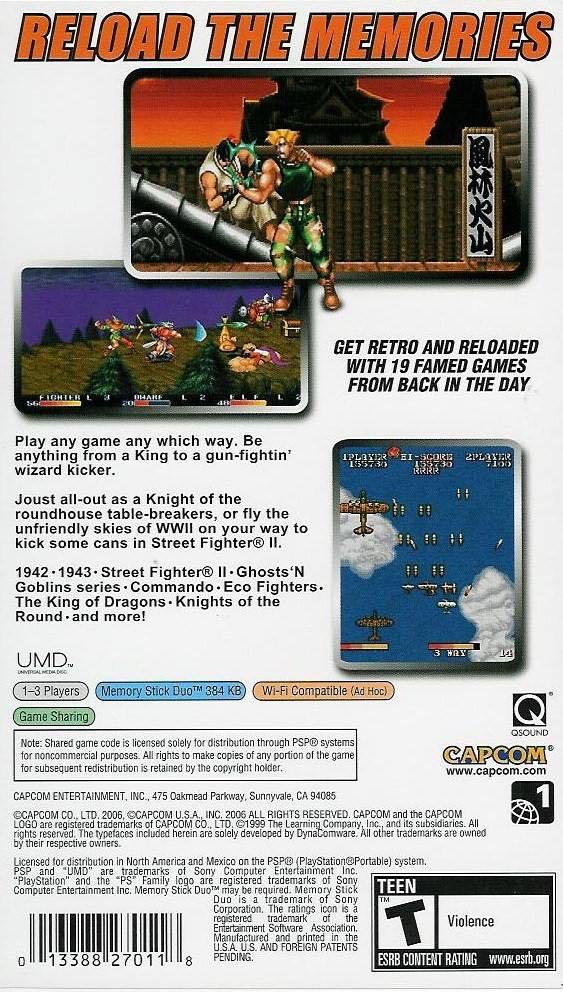Capcom Classics Collection Reloaded - Sony PlayStation Portable (PSP) (Capcom - 2) video game collectible [Barcode 5055060910733] - Main Image 2