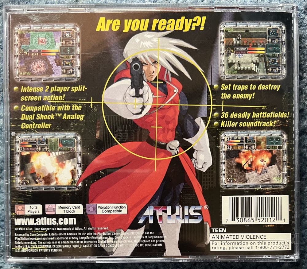 Trap Gunner: Countdown to Oblivion - Sony PlayStation (Atlus - 2) video game collectible [Barcode 730865520121] - Main Image 2