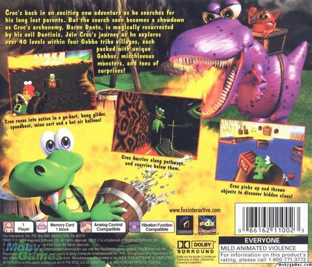 Croc 2 - Sony PlayStation (Fox Interactive - 1) video game collectible [Barcode 086162110023] - Main Image 2