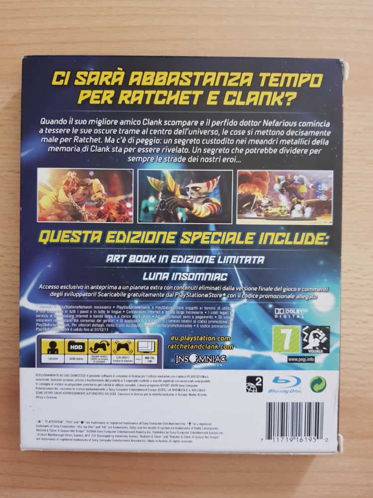 Ratchet & Clank: A Spasso Nel Tempo - Sony PlayStation 3 (PS3) (Insomniac Games - 1) video game collectible [Barcode 711719161950] - Main Image 2