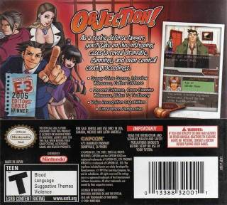 Phoenix Wright: Ace Attorney - Nintendo DS (Capcom - 1) video game collectible [Barcode 013388320011] - Main Image 2